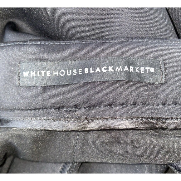White House Black Market The Slim Ankle Pant Ponte Black High Rise Jewel Size 12 - Picture 6 of 6